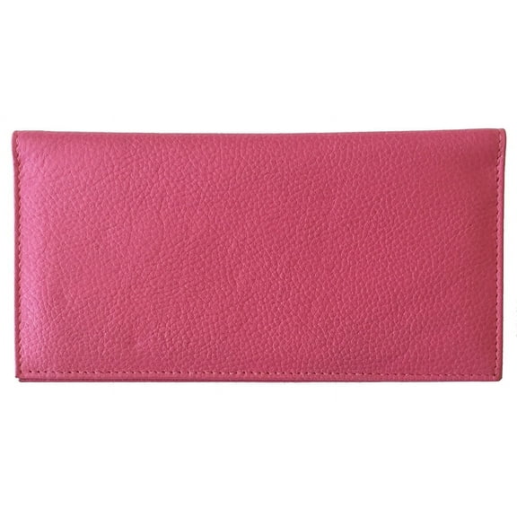 Hot Pink Basic Leather Checkbook Cover