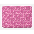 thumbnail image 1 of Hot Pink Bath Mat, Abstract Giraffe Skin Pattern Vivid Color Exotic Animal Camouflage Safari Jungle, Non-Slip Plush Mat Bathroom Kitchen Laundry Room Decor, 29.5 X 17.5 Inches, Pink White, Ambesonne, 1 of 2