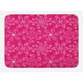 thumbnail image 1 of Hot Pink Bath Mat, Floral Arrangement Pattern on Hot Pink Background Spring Flourish Bloom, Non-Slip Plush Mat Bathroom Kitchen Laundry Room Decor, 29.5 X 17.5 Inches, Hot Pink White Purple, Ambesonne, 1 of 2