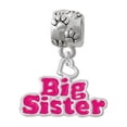 thumbnail image 1 of Hot Pink ''Big Sister'' with Heart - Paw Print Charm Bead, 1 of 1
