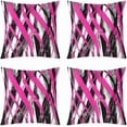 thumbnail image 1 of Hot Pink Black Stripes Reversible Throw Pillow Covers 18 x 18-Inch Kids Geometric Pillow Covers Home Decor for Boys Modern Striped Art Square Cushion Covers Set of 4 Abstract Art Geometry, 1 of 1