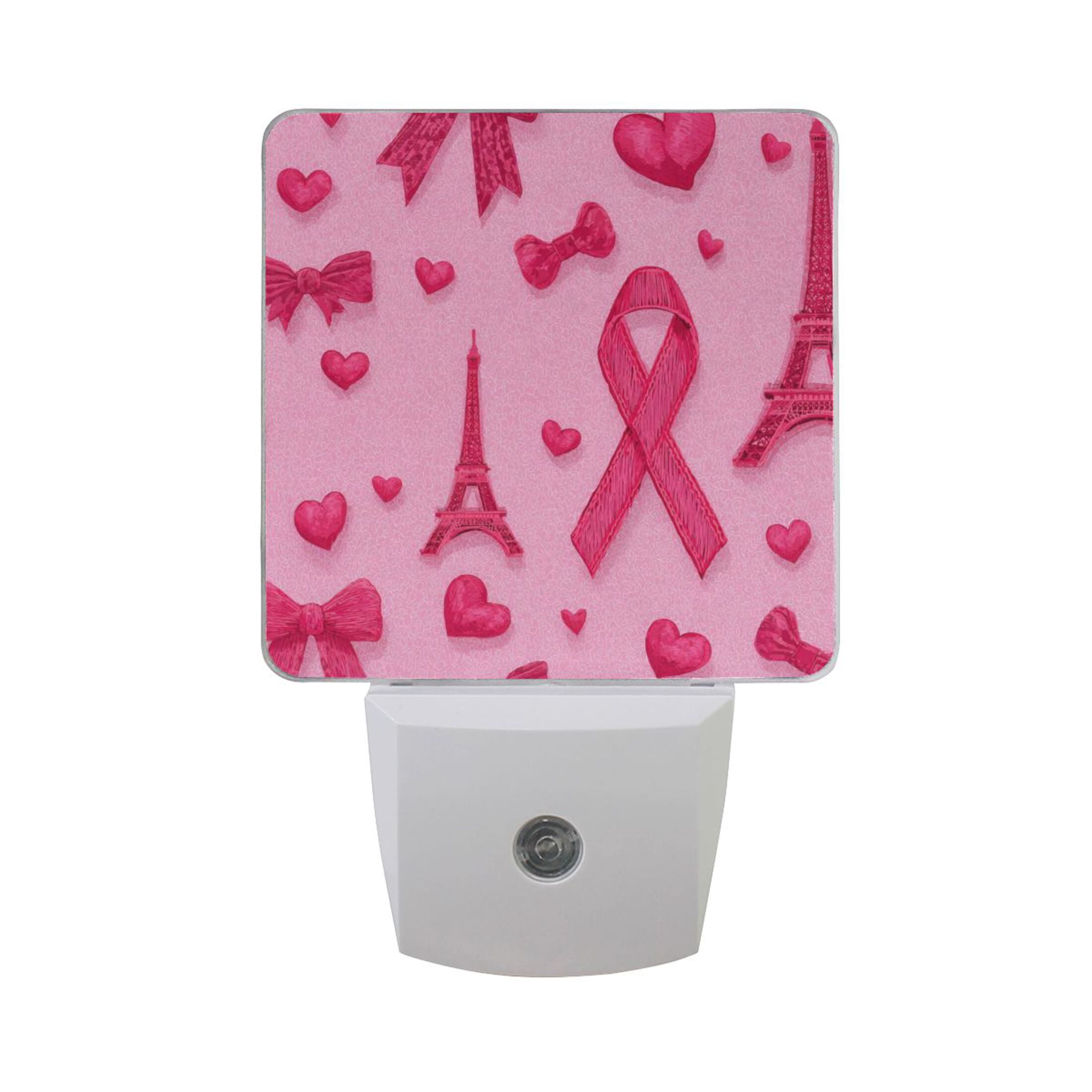 Hot Pink Bows Hearts Effiel Tower Valentine LED Night Light Sensor Lamp ...