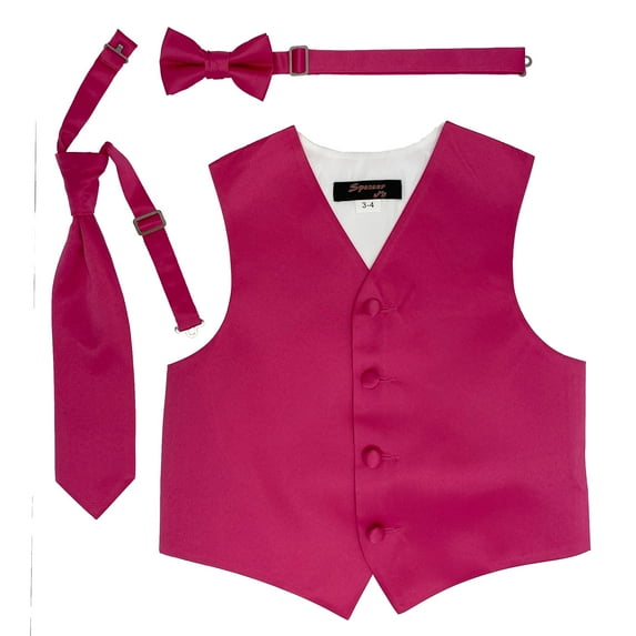 Hot Pink Boys Satin Vest Spencer J - Boys 11-12