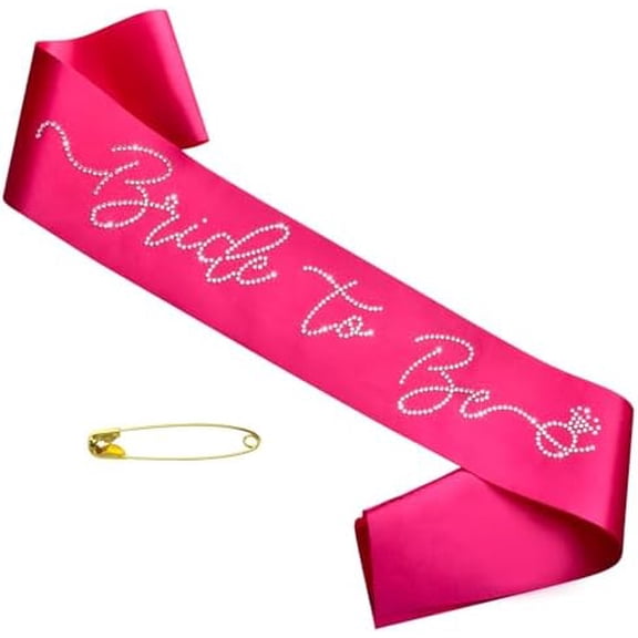 Hot Pink Bride to Be Sash with Glitter Rhinestones, Funny Bride to Be Sash Bachelorette Party Sashes for Bridal Shower Wedding Hen Party Decorations Engagement Gifts Jokes Favors