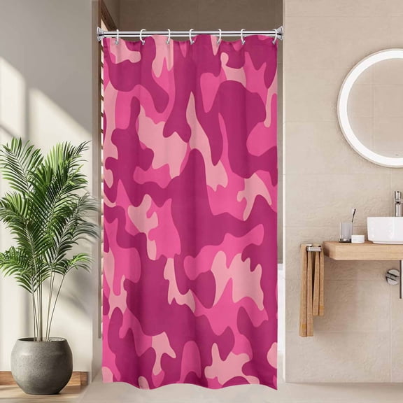Hot Pink Camo Shower Curtain Set for Bathroom With Hooks Waterproof Bathroom Curtain Shower Curtain Liner Color Print Decorative Curtain Shower Liner for Bathtub