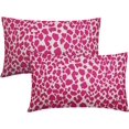 thumbnail image 1 of Hot Pink Cheetah Lumbar Throw Pillow Covers 12X20 In Set of 2 Leopard Rectangular Pillow Cases Animal Pillow Cover with Zipper Preppy Home Decor For Sofa Couch Housewarming Gift Bed Porch Outdoor, 1 of 6