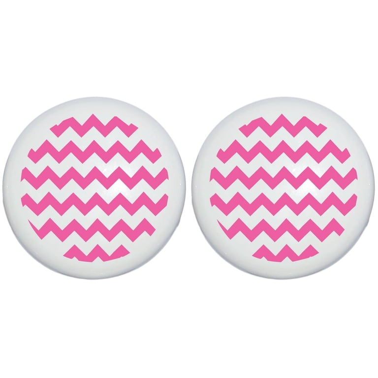 Hot Pink Chevron Print Drawer Knobs Gloss Ceramic Cabinet Pulls Chevrons  Nursery Decor (Set of Two) - Walmart.com