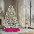 thumbnail image 1 of Hot Pink Christmas Tree Skirt, ZROBM 48 inches Round Christmas Tree Skirt for XMAS Party Christmas Tree Decoration, 1 of 6