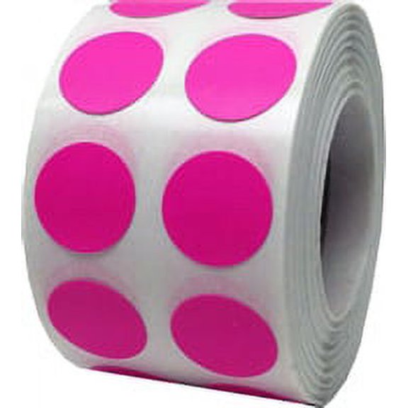 Hot Pink Circle Dot Stickers | 0.5" Inch Round | 1000 Pack