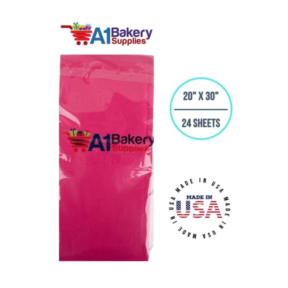 Hot Pink Tissue Paper Squares, Bulk 480 Sheets, Premium Gift Wrap by A1 Bakery Supplies, Large 15x20 Inch