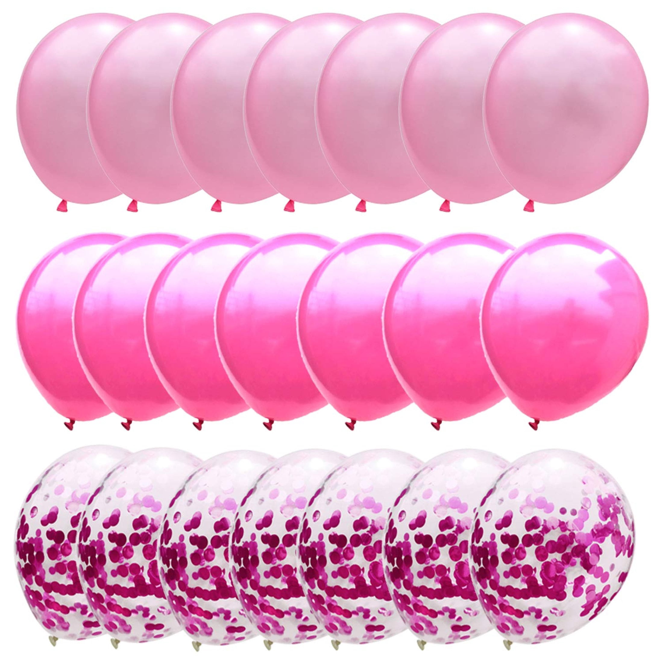 Hot Pink Confetti Party Balloons - Metallic Dark Pink 12inch 50 Pack ...