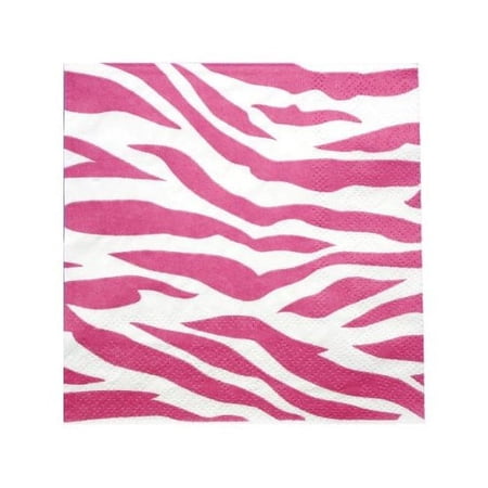 Hot Pink Coordinating Classics Zebra Print Beverage Napkins 20ct