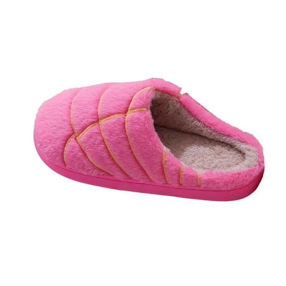 Hot Pink Cozy Slippers In Bright Pink Shade, Soft Lining For Winter, Comfortable Indoor Footwear