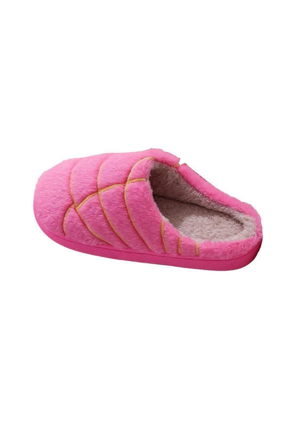 Hot Pink Cozy Slippers In Bright Pink Shade, Soft Lining For Winter, Comfortable Indoor Footwear