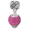 thumbnail image 1 of Hot Pink Crystal Sparkle Spinner - Woven Rope Charm Bead, 1 of 1