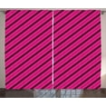thumbnail image 1 of Ambesonne Hot Pink Curtains 2 Panel Set, Diagonal Lines Modern, 108" x 96", Hot Pink Black, 1 of 3