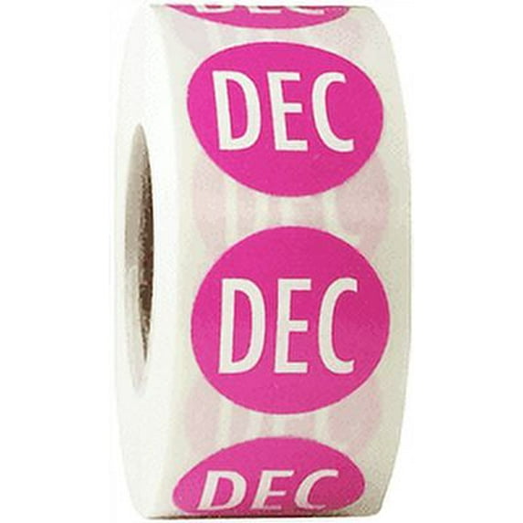 Hot Pink December Stickers | 0.75" Inch Round | 500 Pack