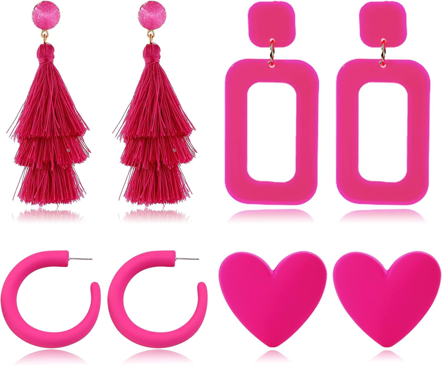 Pink prom earrings deals