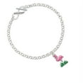 thumbnail image 1 of Hot Pink Enamel Flamingo with Grass Godmother Infinity Toggle Chain Bracelet, 1 of 1