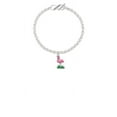 thumbnail image 1 of Hot Pink Enamel Flamingo with Grass Mother Infinity Toggle Chain Bracelet, 1 of 1