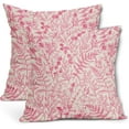 thumbnail image 1 of Hot Pink Fern Leaves Pillow Covers 18X18 Inch Plant Leaf Floral Pine Decorative Pillow Cases Vintage Botanical Spring Summer Throw Pillows Set of 2 Home Decor for Sofa Couch Porch Outdoor, 1 of 6
