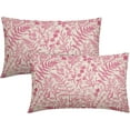 thumbnail image 1 of Hot Pink Floral Pillow Covers 12x20 Set of 2 Botanical Print Vintage Spring Flower Plant Cream Rectangle Decorative Lumbar Throw Pillow Cases Outdoor Farmhouse Decor for Sofa Couch Bed, 1 of 6