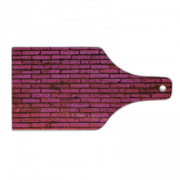 Hot Pink Fuchsia Cutting Board, Abstract Grunge Brick Wall Simplicity in Feminine Colors, Decorative Tempered Glass Cutting and Serving Board, in 3 Sizes, by Ambesonne