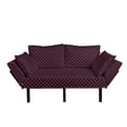 thumbnail image 1 of Hot Pink Futon Couch, Old Fashioned Polka Dots Symmetrical Pattern in Vibrant Color Classical Pop, Daybed with Metal Frame Upholstered Sofa for Living Dorm, Loveseat, Black Hot Pink, by Ambesonne, 1 of 4