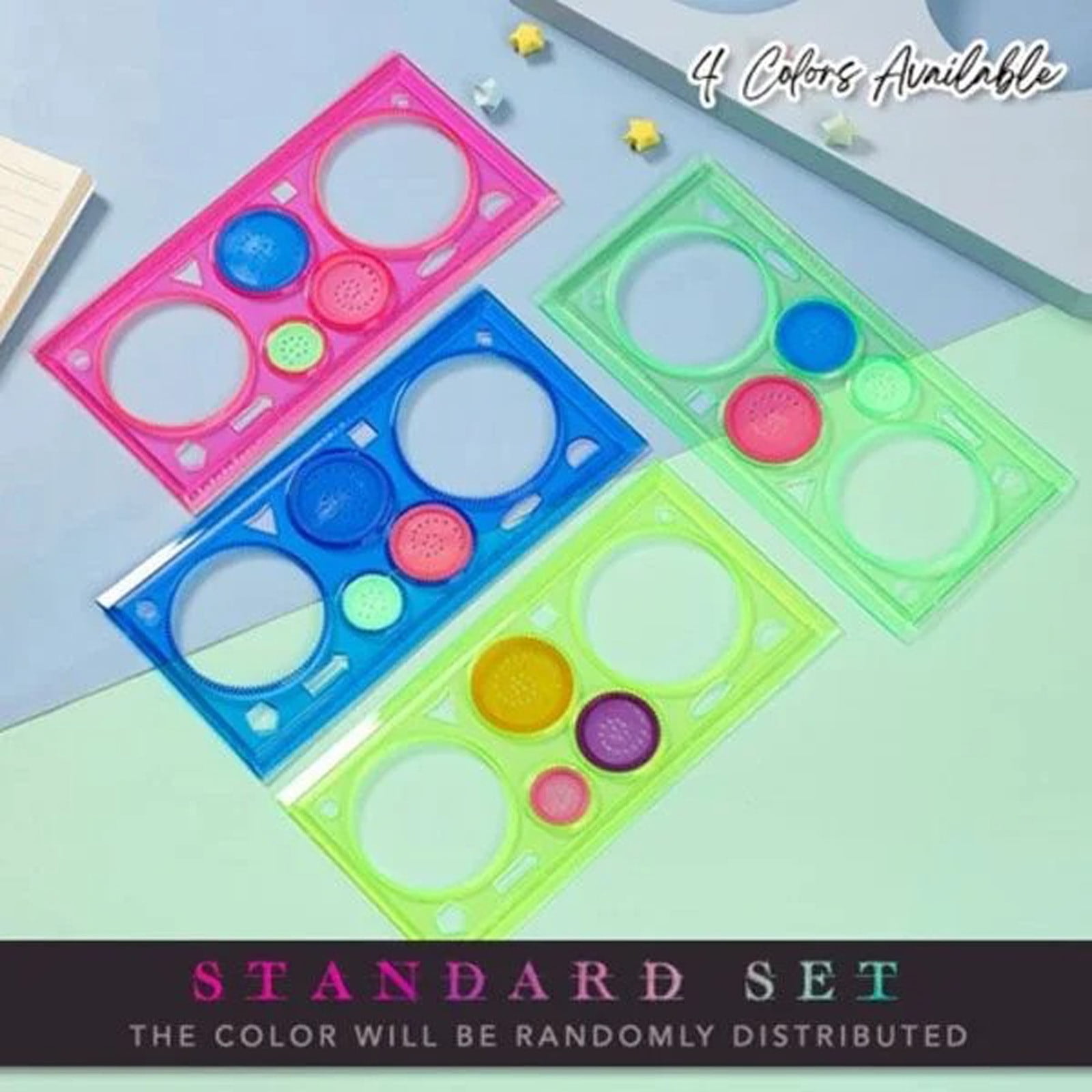 Skill Ruler Hot Pink Geometric Ruler Drawing Kit For Kids Creative Learning Tool ...