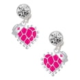 thumbnail image 1 of Hot Pink Giraffe Print Heart with Nurse Hat Clear Crystal Clip On Earrings, 1 of 3