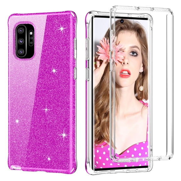 Hot Pink Glitter Case for Samsung Galaxy Note 10 PLUS Full Body Rugged Shock Proof Cover