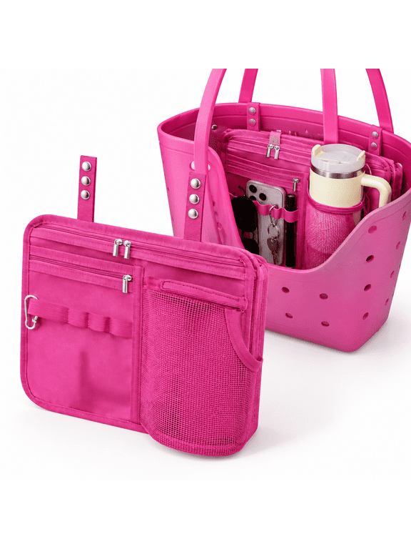 Hot Pink Handbag Organizer Insert Pouch for Bogg Bag Simple Modern Accessories
