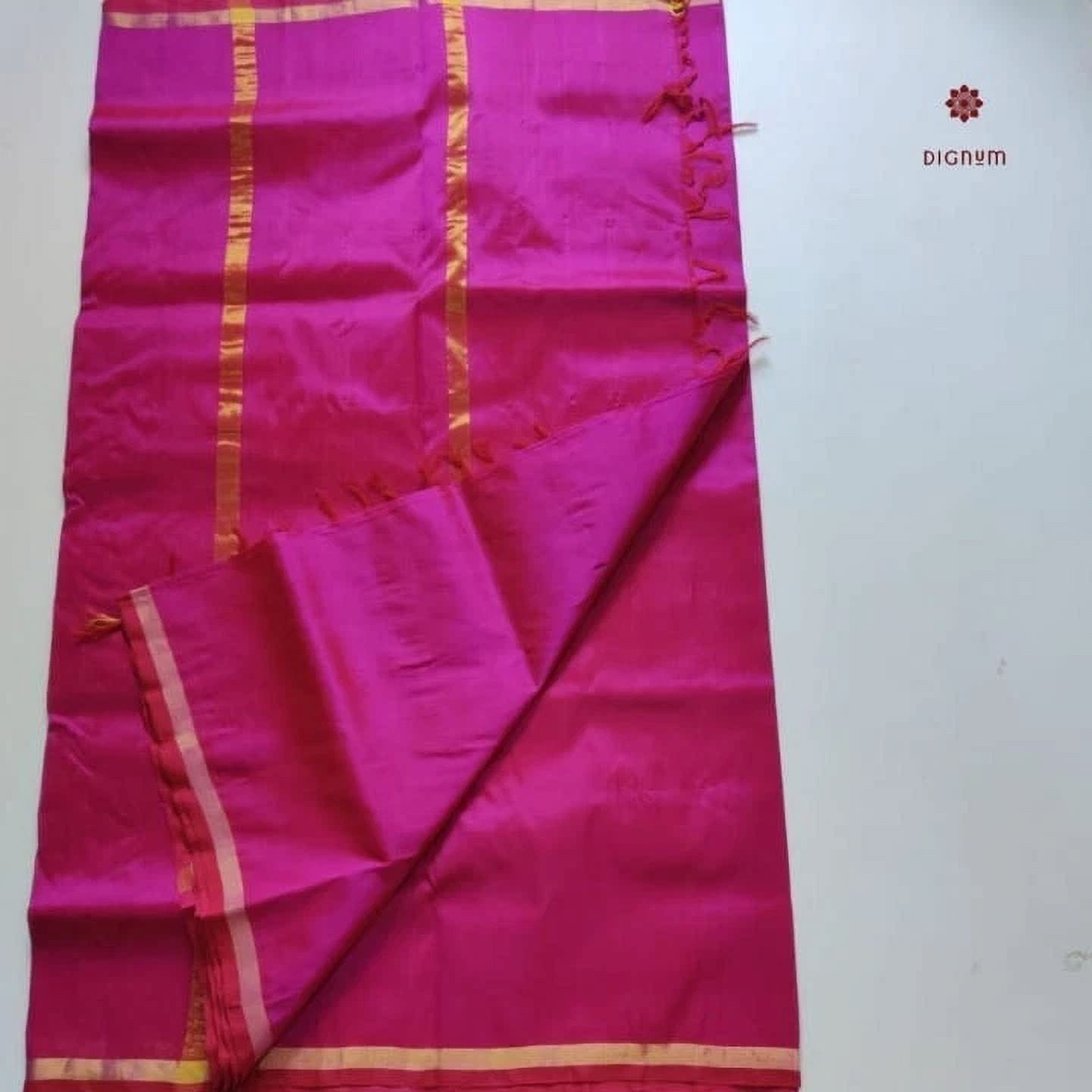 Hot Pink Soft Silk Ready To Wear/Easy Saree