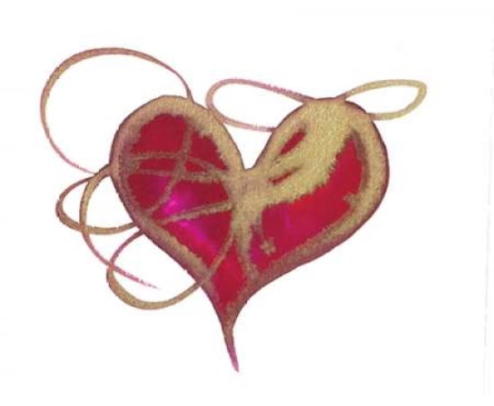 Hot Pink Heart Canvas Art - Beth Bonart (20 x 24)