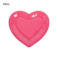 thumbnail image 1 of Hot Pink Heart Shaped Paper Plates, Food Grade Safe Disposable Plates For Valentine'S Day, Party And Picnic, 7.09In Diameter 0.353Lb, 20Pcs Set, 1 of 6