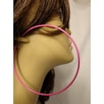 thumbnail image 1 of Hot Pink Hoop Earrings Large 3.5 inch Simple Thin Hoops, 1 of 2