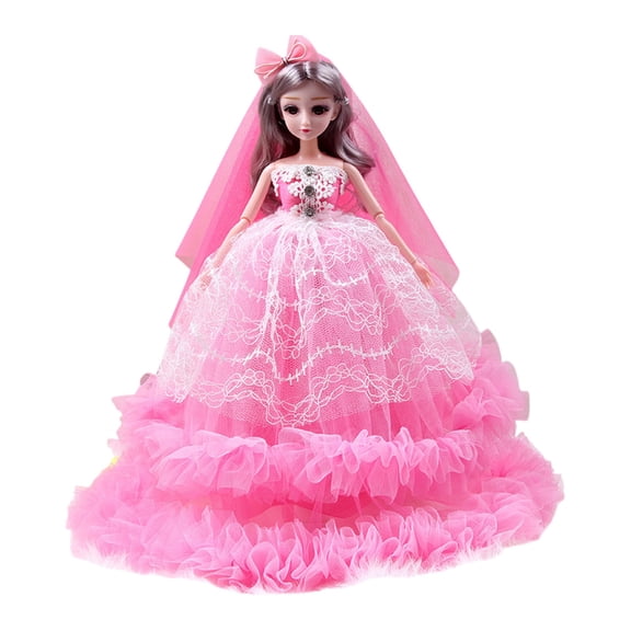 Hot Pink Hot Pink Wedding Dress Princess Doll Toy For Girls 45Cm With Gift Box Movable Joints
