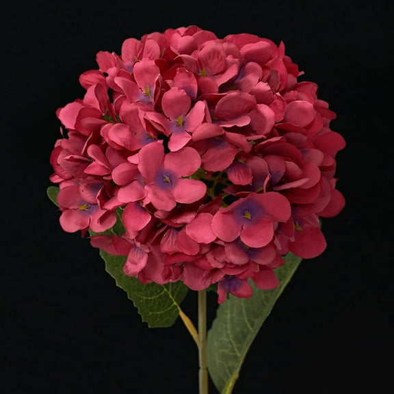 Hot Pink Hydrangea Artificial Flowers Large Artificial Hydrangeas Silk Flowers for Home Decor Indoor Wedding Flowers Bouquets Faux Flowers Kitchen Centerpiece Table Decorations