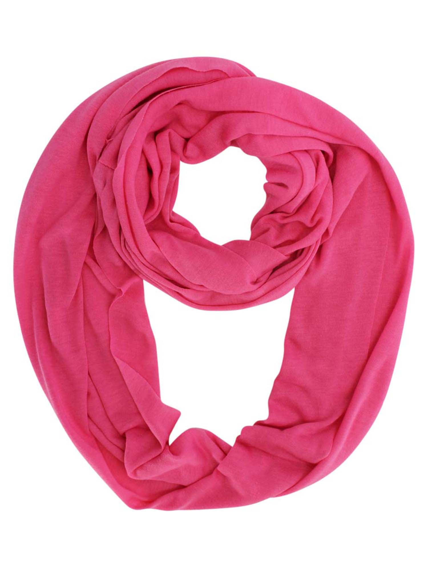 Hot Pink Jersey Knit Infinity Neck Scarf