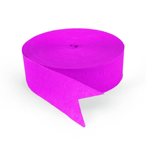 Fun Express Streamer Decoration Jumbo Hot Pink Crepe Paper 1 3/4" x 500 ft 1 Count