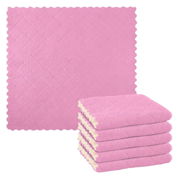 Hot Pink Kitchen Cloth Dish Towels for Drying Washing Absorbent Dish Rags Reusable soft kitchen dishcloth set 6 Pack