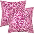 thumbnail image 1 of Hot Pink Leopard Print Pillow Covers 18x18 Inch Set of 2 Cheetah Animal Spots Decorative Throw Pillows for Couch Farmhouse Square Pillow Cases Home Decor for Living Room Sofa Bed Porch Outdoor, 1 of 6