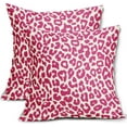 thumbnail image 1 of Hot Pink Leopard Print Pillow Covers 20x20 Set of 2 Cheetah Animal Pattern Chinoiserie Decorative Outdoor Pillowcases Rustic Farmhouse Zipper Throw Cushion Case Decor for Home Couch Sofa Bed, 1 of 6