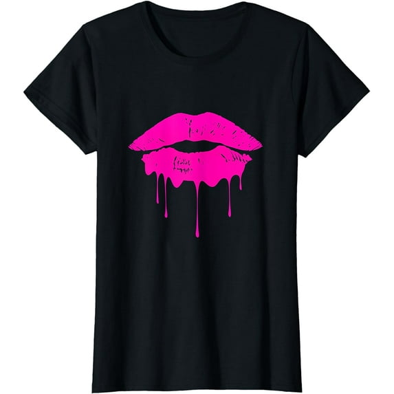 Hot Pink Lips Kiss tshit-Makeup tshirt vintage