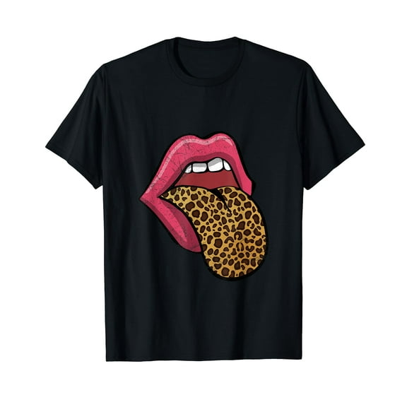 Hot Pink Lips Leopard Tongue T-Shirt