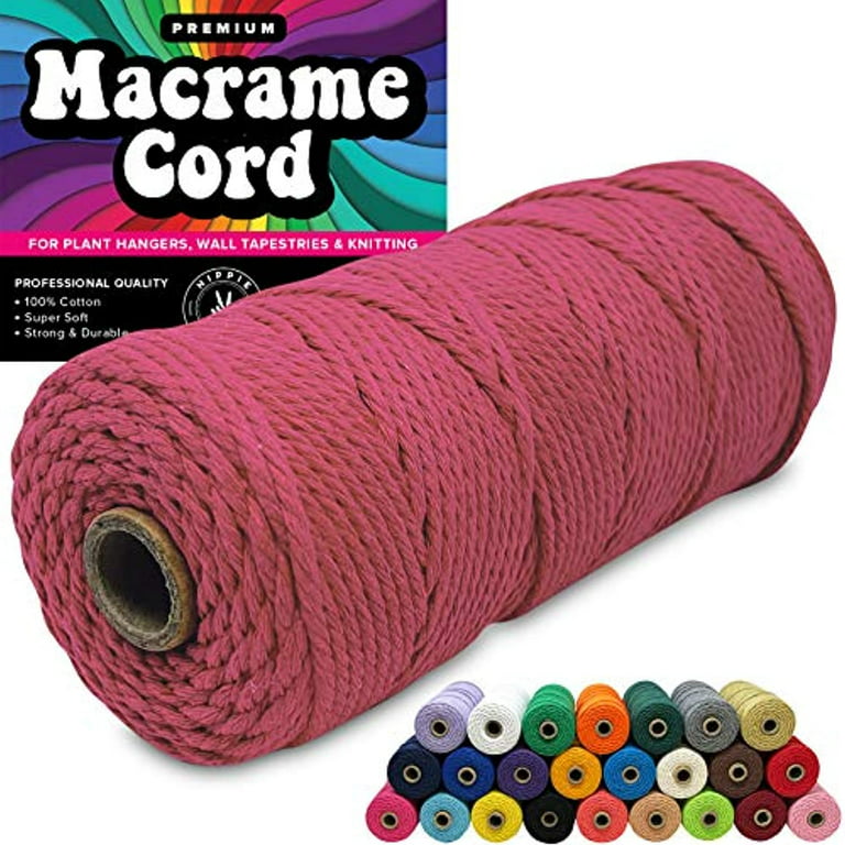 Hippie Crafter 100% Cotton Macrame 3mm Cord Hot Pink