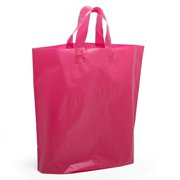 Hot Pink Matte Plastic HDPE Bags - 2.25 mil Thick | Quantity: 250 Gusset - 4" by Paper Mart