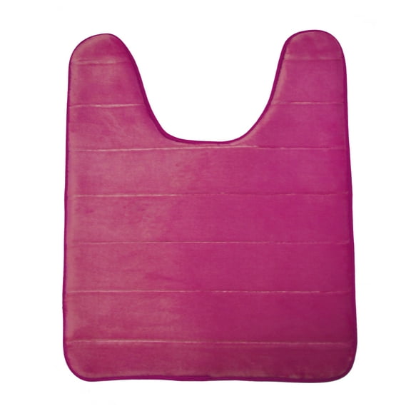 Hot Pink Memory Foam Toilet Bathroom Mat, Soft and Comfortable U-Shaped, Thick Water Absorption Non-Slip and Machine Wash and Easier to Dry for Bath Commode 20 X 24 Inches Contour Rug