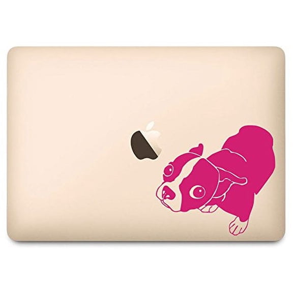 Hot Pink Molly the Boston Terrier Decal for 12" Macbook