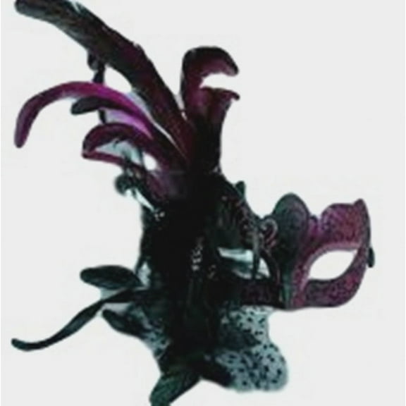 Hot Pink Net Dot Fancy Lady Feather Flower Masquerade Party Mardi Gras Mask